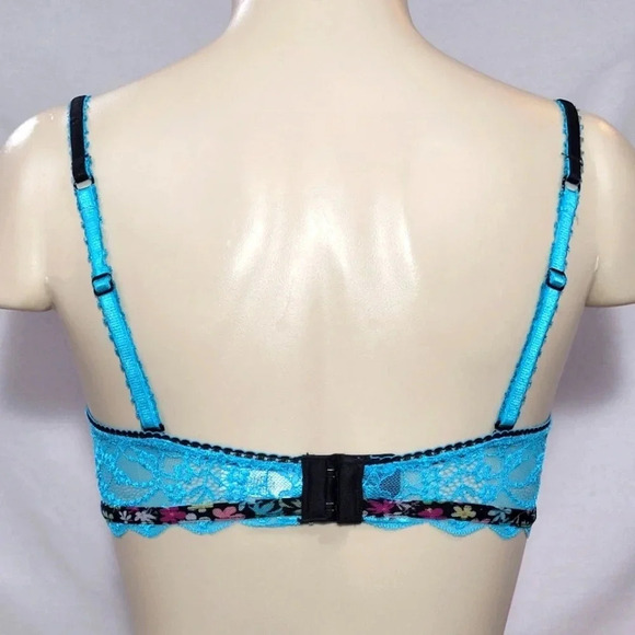 34C Jezebel Cassandra 12085 Rockstar Balconette Convertible Underwire Bra Blue F - Picture 3 of 3